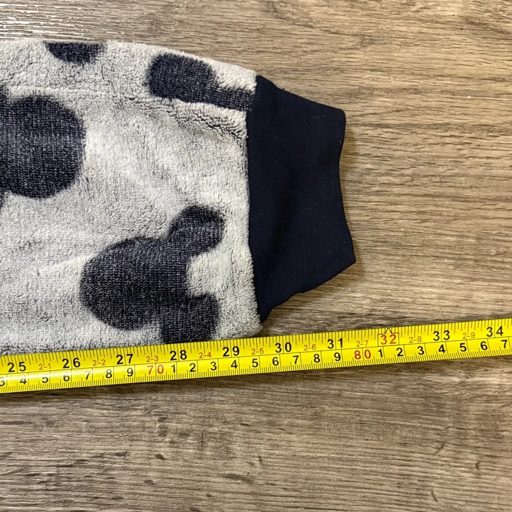 Disney Women’s Mickey Mouse Hooded One Piece Fleece Pajama in gray and blue - Picture 6 of 8